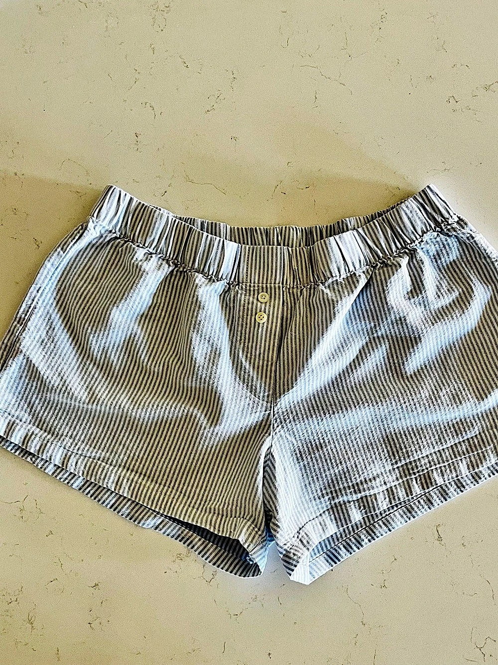 Brandy Melville Blue & White Striped Shorts One Size